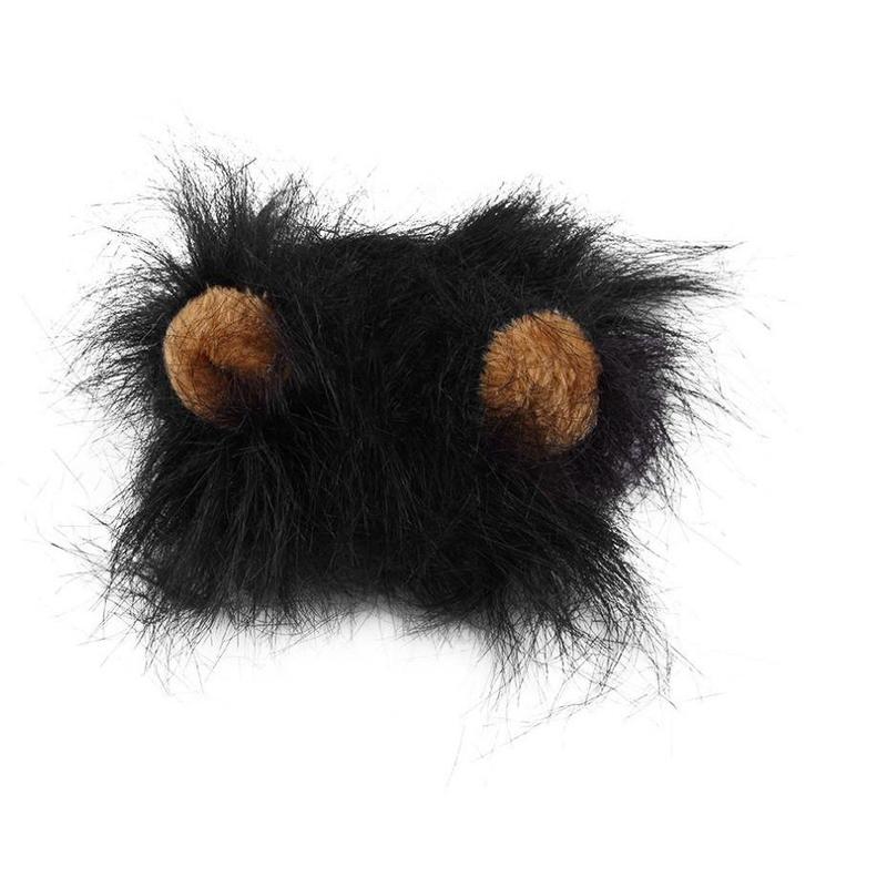 Fuzzy Lion Hair & Ears Head Cap