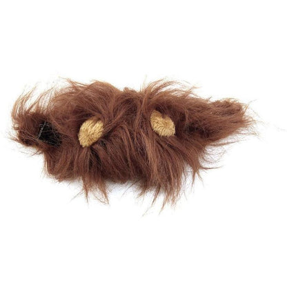 Fuzzy Lion Hair & Ears Head Cap