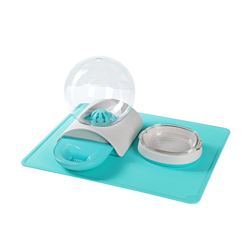 Transparent Dome Cat Bowl Set
