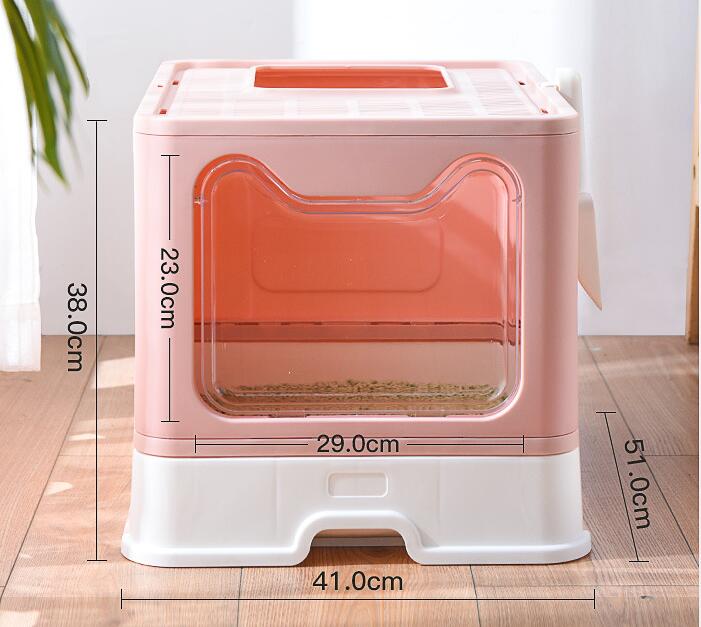 Fully Enclosed Cube-Shaped Litter Box