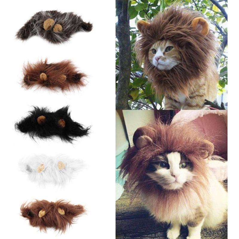 Fuzzy Lion Hair & Ears Head Cap