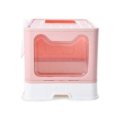 Fully Enclosed Cube-Shaped Litter Box