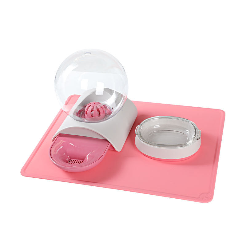 Transparent Dome Cat Bowl Set