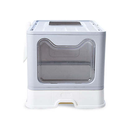Fully Enclosed Cube-Shaped Litter Box